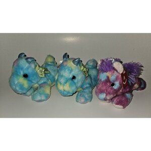 3 Aurora Plush Toy Lot SPRINKLES Blue Green Dragons Purple TUTTI FRUTTI Pegasus